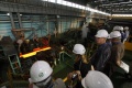 Canadian journalists watch sheet steel making process at Hyundai Steel