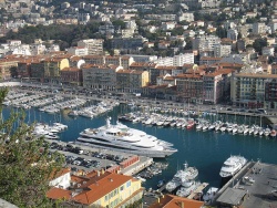 Le Vieux Port in Nice, viewed from La Colline du Chateau