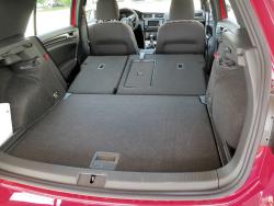 2015 Volkswagen GTI cargo area with rear seats folded