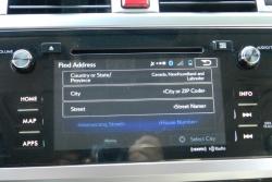 Subaru Starlink navigation address menu